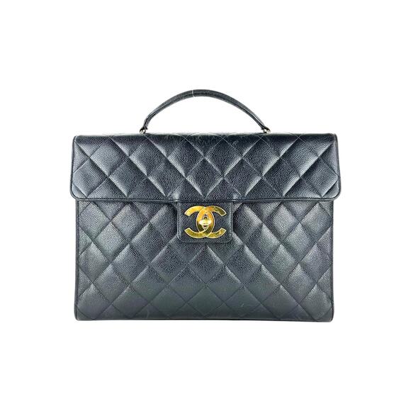 Chanel CC Vintage Quilted Caviar Briefcase - Picture 1 of 10